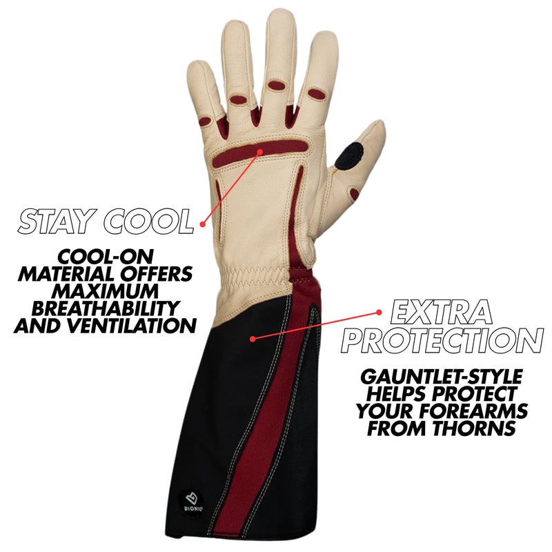 Bionic Women's Rose Gardening Gloves (Pair) Tan - Image 2